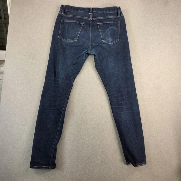 Flint And Tinder Jeans Mens 34 Indigo Selvedge Denim Made In USA Slim Straight